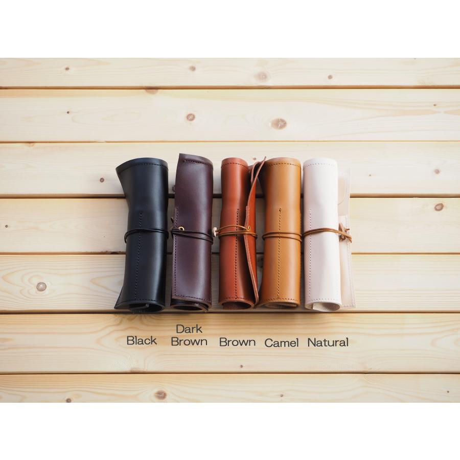 巻き巻き ペンケース キャメル 本革 筆箱 使うほど味が出る |  | 04