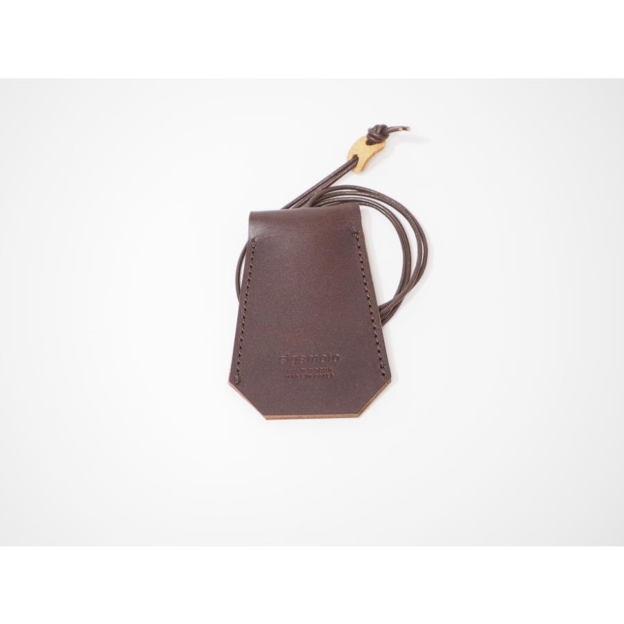 キークロシェット ダークブラウン 本革 レザーネックレス キー