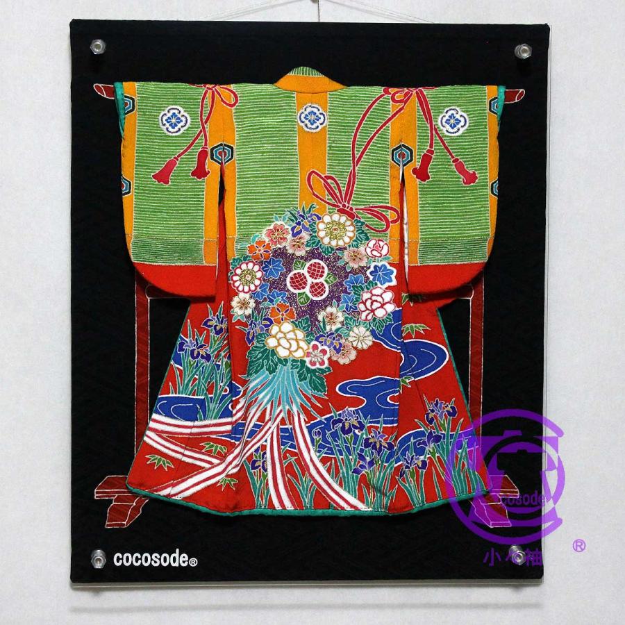 御簾に薬玉模様のミニチュア着物朱色 | cocosode