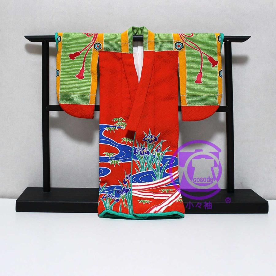 御簾に薬玉模様のミニチュア着物朱色 | cocosode | 02