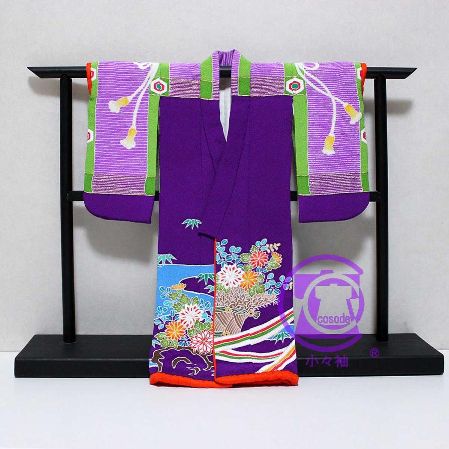 御簾に薬玉模様のミニチュア着物菫色 | cocosode | 02