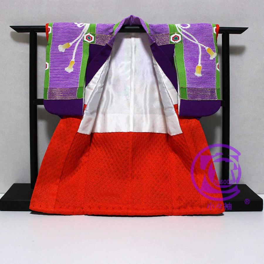 御簾に薬玉模様のミニチュア着物菫色 | cocosode | 03