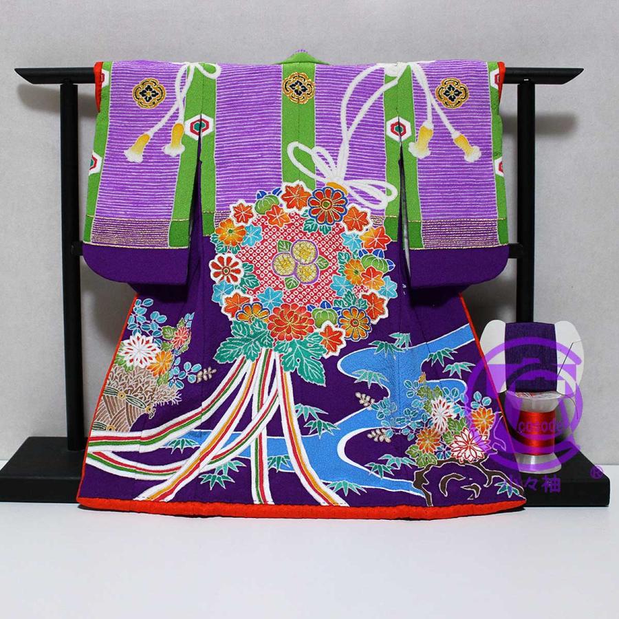 御簾に薬玉模様のミニチュア着物菫色 | cocosode | 04