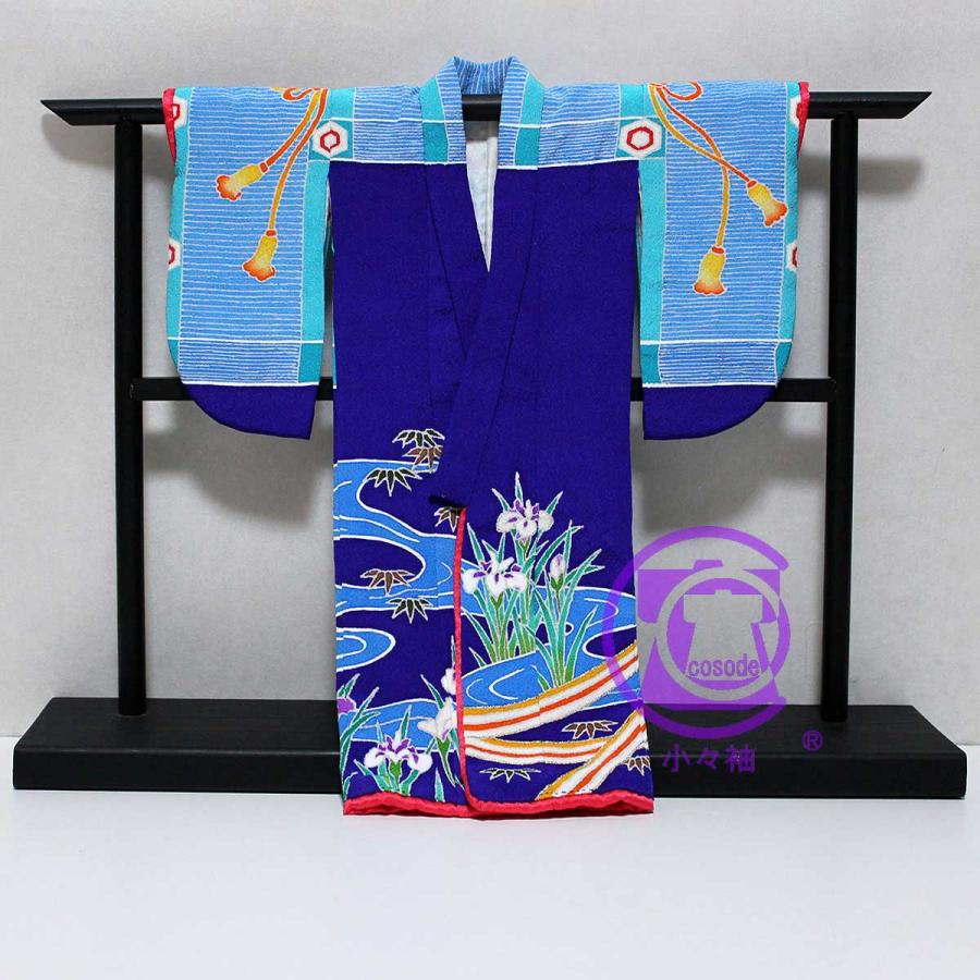 御簾に薬玉模様のミニチュア着物紺桔梗色 | cocosode | 02