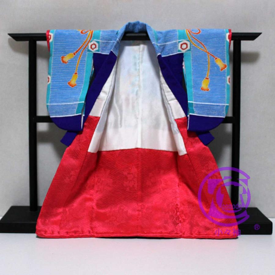 御簾に薬玉模様のミニチュア着物紺桔梗色 : 小々袖Yahoo!店