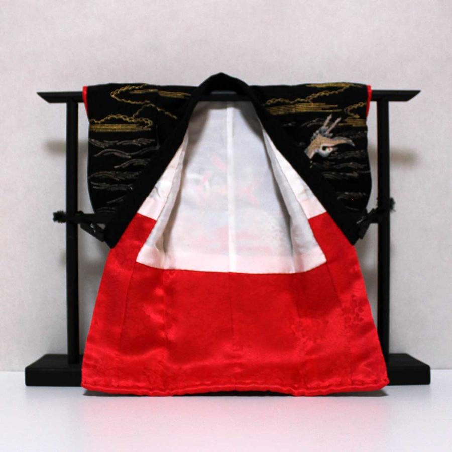 宝船と鶴亀模様のミニチュア着物（額装付き）黒地 | cocosode | 04