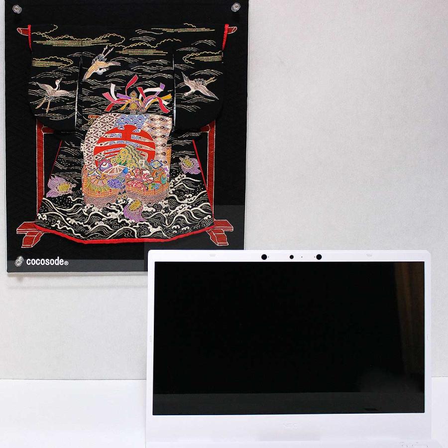 宝船と鶴亀模様のミニチュア着物（額装付き）黒地 | cocosode | 06