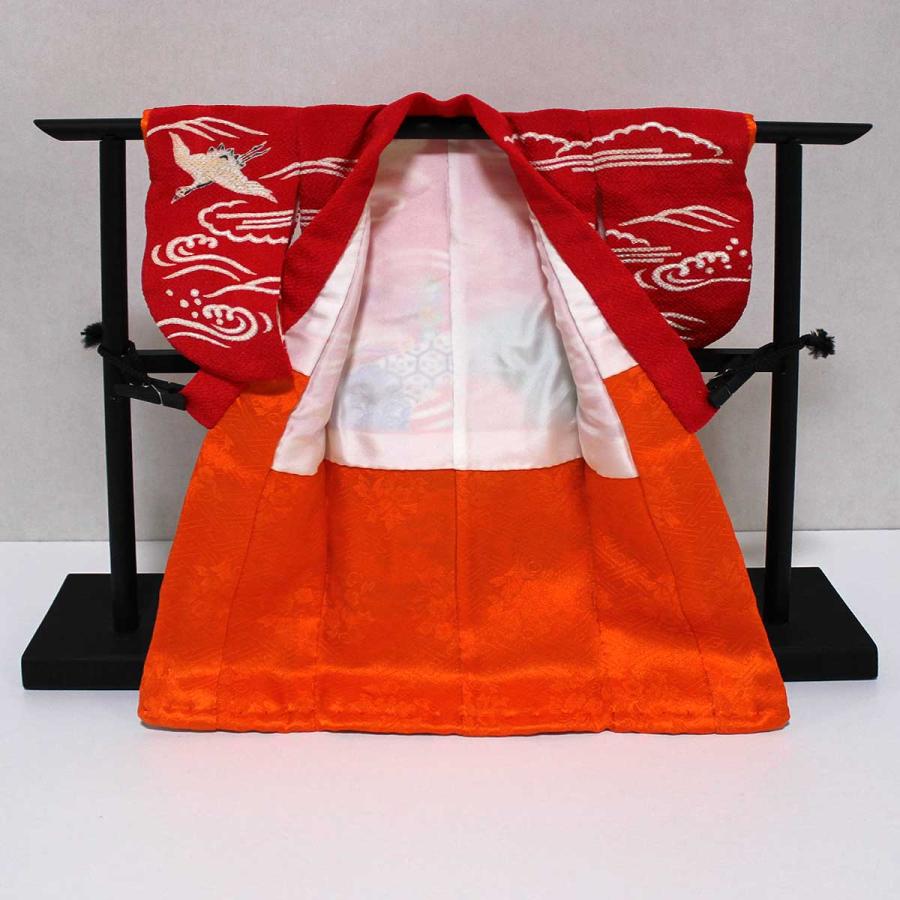 宝船と鶴亀模様のミニチュア着物（額装付き）赤地 | cocosode | 04