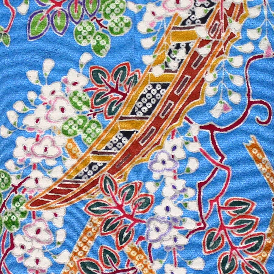 舟と藤花模様のミニチュア着物（額装付き）青地 | cocosode | 01