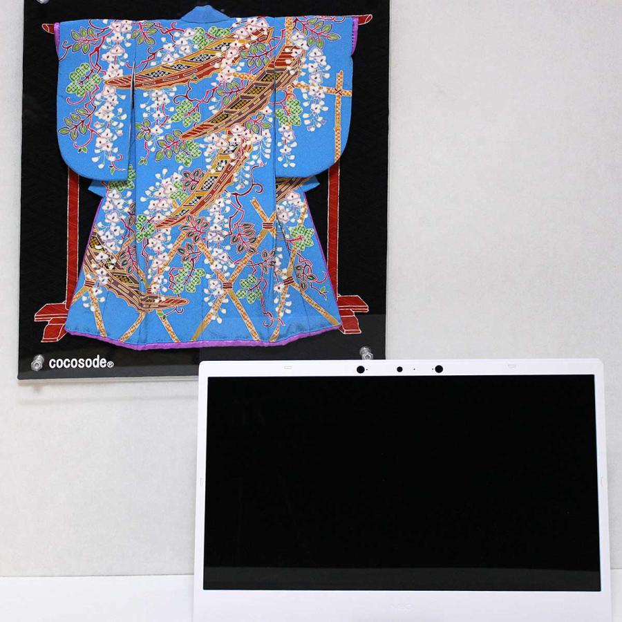 舟と藤花模様のミニチュア着物（額装付き）青地 | cocosode | 06