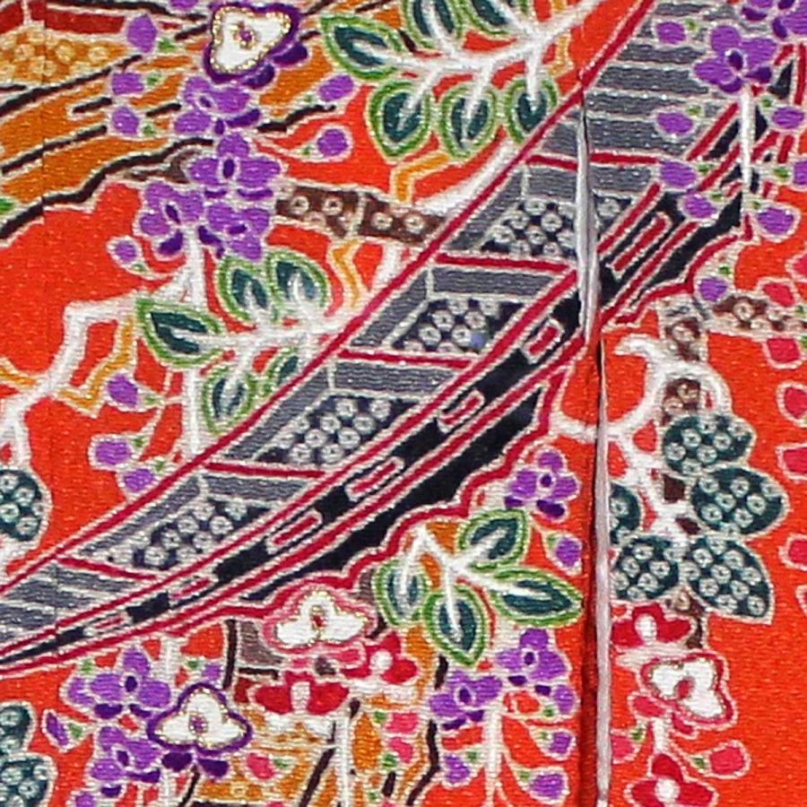 舟と藤花模様のミニチュア着物（額装付き）朱色地 | cocosode | 01