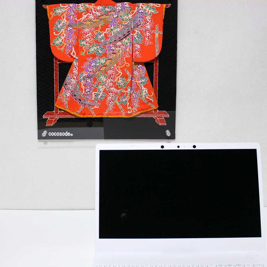 舟と藤花模様のミニチュア着物（額装付き）朱色地 | cocosode | 06