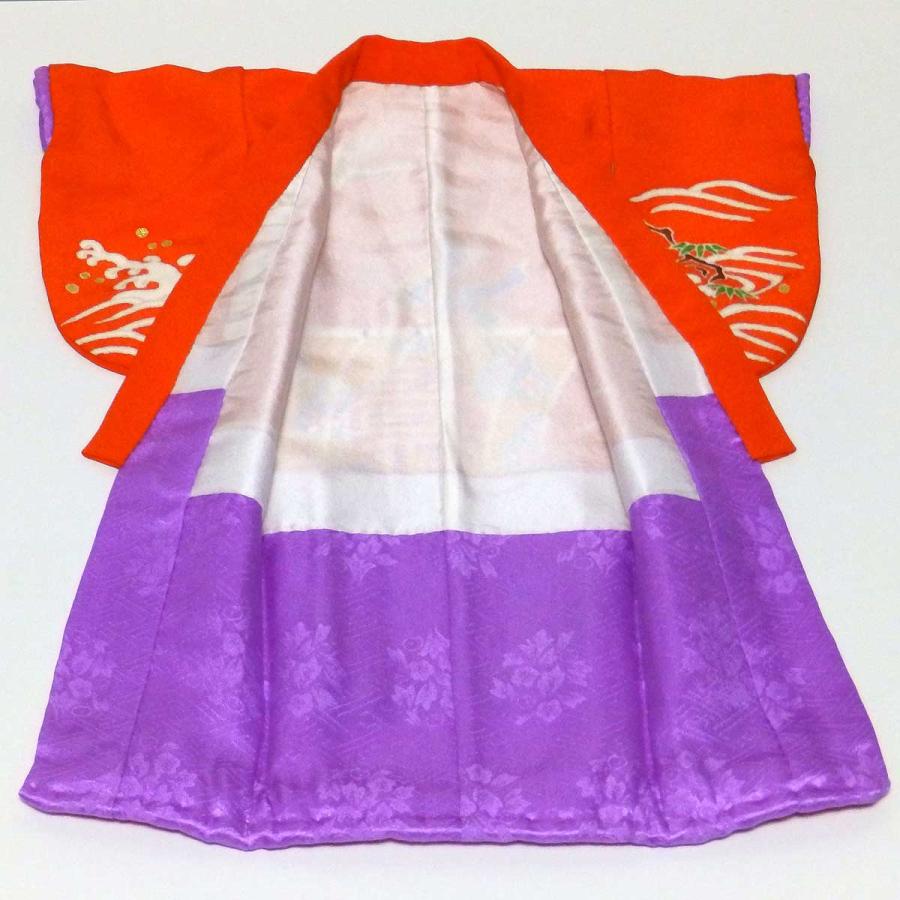 宝船と鶴亀模様のミニチュア着物（額装付き）朱色地 | cocosode | 04