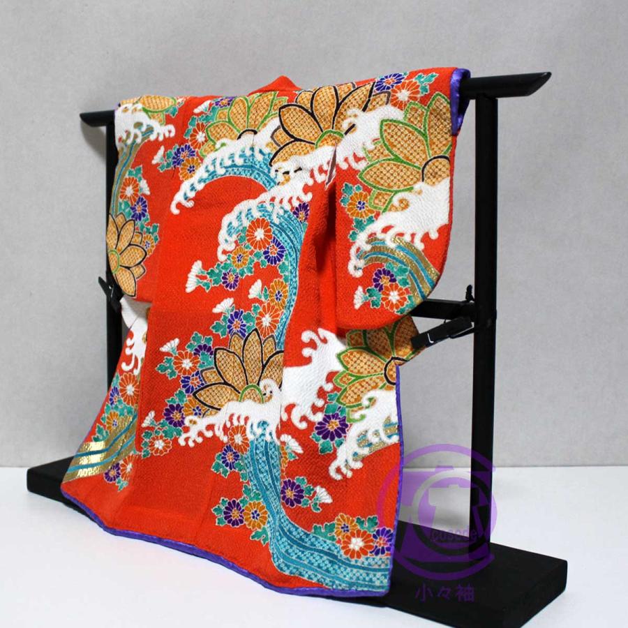 波に菊模様のミニチュア着物（額装付き） | cocosode | 03