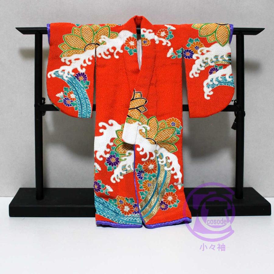 波に菊模様のミニチュア着物（額装付き） | cocosode | 05