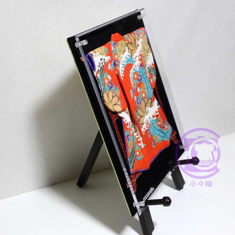 波に菊模様のミニチュア着物（額装付き） | cocosode | 07