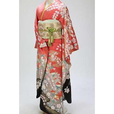 レンタル 振袖 M寸 金流れ花模様 成人式 M寸 正装 20歳の装い・成人