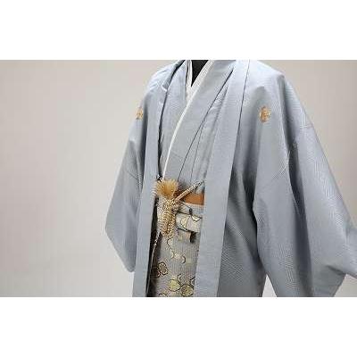 レンタル衣裳・グレー着物7号碧丸紋大名袴・袴成人式男性袴紋付袴