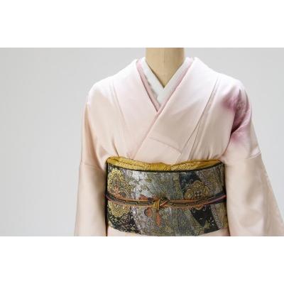 正絹　訪問着　落款付き　一つ紋　袷 正絹 訪問着 一つ紋 袷 落款 一部刺繍