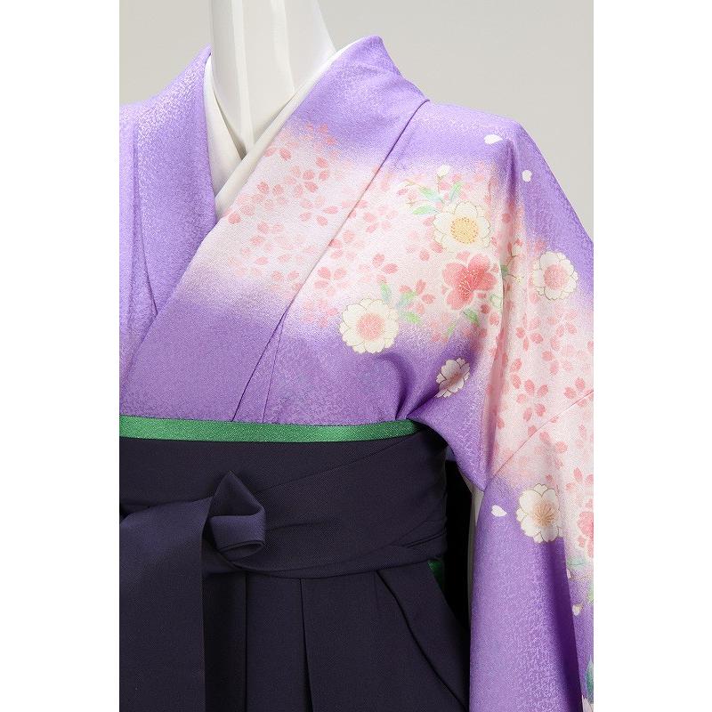 レンタル衣裳薄紫花柄着物袴紺カンサイブランドレンタル卒業袴・女性袴