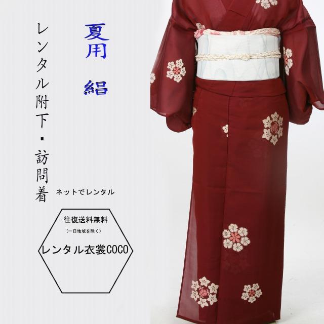 夏 着物 絽 撫子 単衣 小紋 フルセット 着物 絽紗 夏着物 スモールサイズ