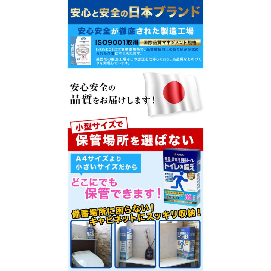 在庫限り 災害用トイレ 簡易トイレ 30回分 半永久保存 トイレ 凝固剤 防災トイレ 凝固剤 非常用トイレ 携帯トイレ 防災士監修 トイレの備え SAIMOL｜coco-yasashisaya｜07