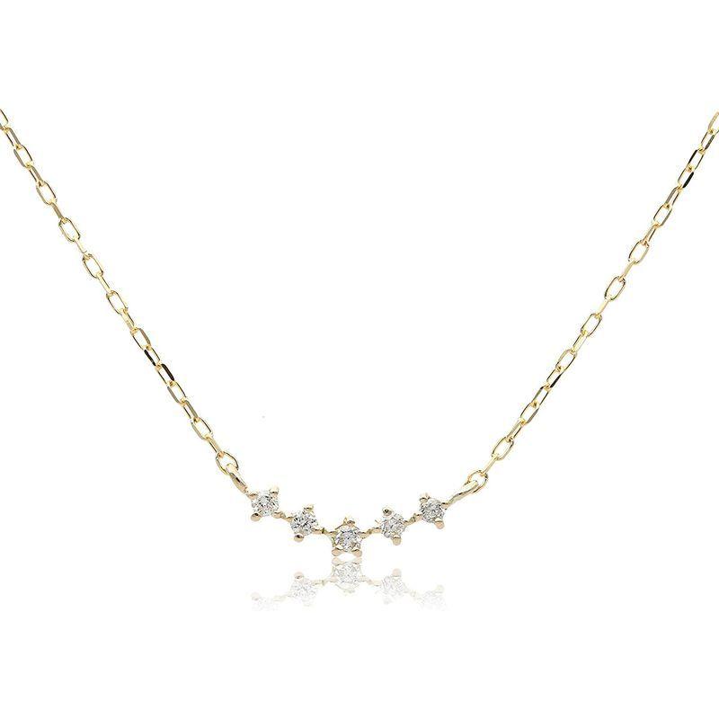 L&Co (エルアンドコー) ペーパーバッグ&ペーパーボックス付 K10 横並び ダイヤモンド ペンダント ネックレス 66-7605 エルアンドコー ペーパーバッグ&ペーパーボックス付 K10 横並び ダイヤモンド ペンダント ネックレス