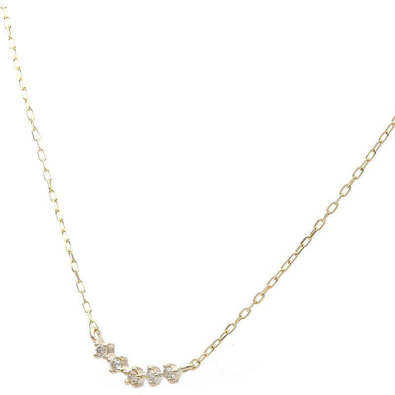 L&Co (エルアンドコー) ペーパーバッグ&ペーパーボックス付 K10 横並び ダイヤモンド ペンダント ネックレス 66-7605 エルアンドコー ペーパーバッグ&ペーパーボックス付 K10 横並び ダイヤモンド ペンダント ネックレス