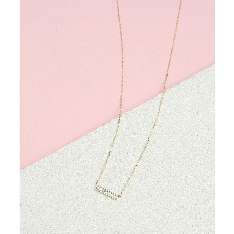 L&Co. (エルアンドコー) ペーパーバッグ&ペーパーボックス付 K10 バー モチーフ ダイヤモンド ペンダント ネックレス 66-76 エルアンドコー ペーパーバッグ&ペーパーボックス付 K10 バー モチーフ ダイヤモンド ペンダント ネックレス