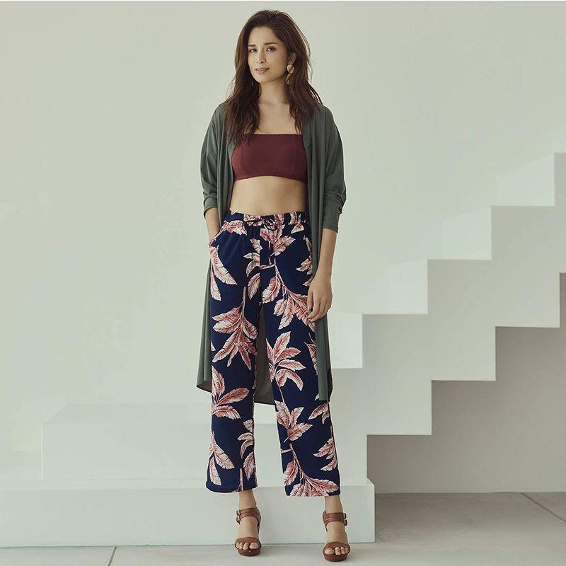 三愛水着楽園 水着 デシン ロングパンツ レディース KO‐ネイビー M 水着 デシン ロングパンツ レディース KO‐ネイビー