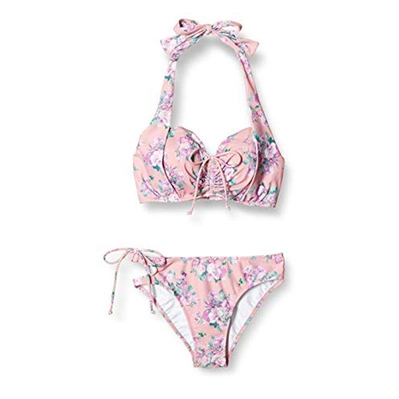 三愛水着楽園 水着 ワコール共同開発 (C~Iカップ対応) ワイヤー入り Floralグラマラスフィット ビキニ レディース PI‐ピンク