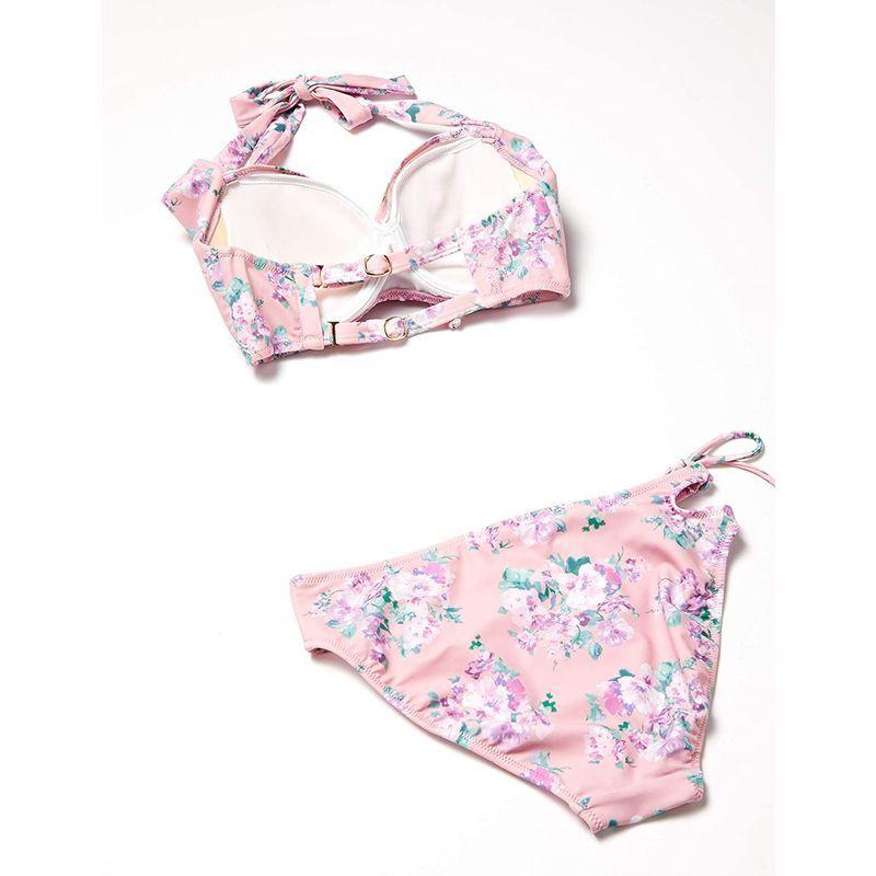 三愛水着楽園 水着 ワコール共同開発 (C~Iカップ対応) ワイヤー入り Floralグラマラスフィット ビキニ レディース PI‐ピンク 水着 ワコール共同開発 Iカップ対応 ワイヤー入り Floralグラマラスフィット ビキニ レディース PI‐ピンク
