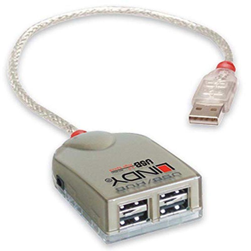 LINDY 4ポート USB2.0 スマートハブ バスパワー(型番:42998)