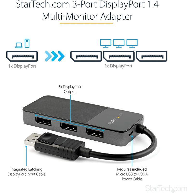 StarTech.com 3ポートDisplayPort MSTハブ 3x 4K対応 DP1.4準拠マルチ