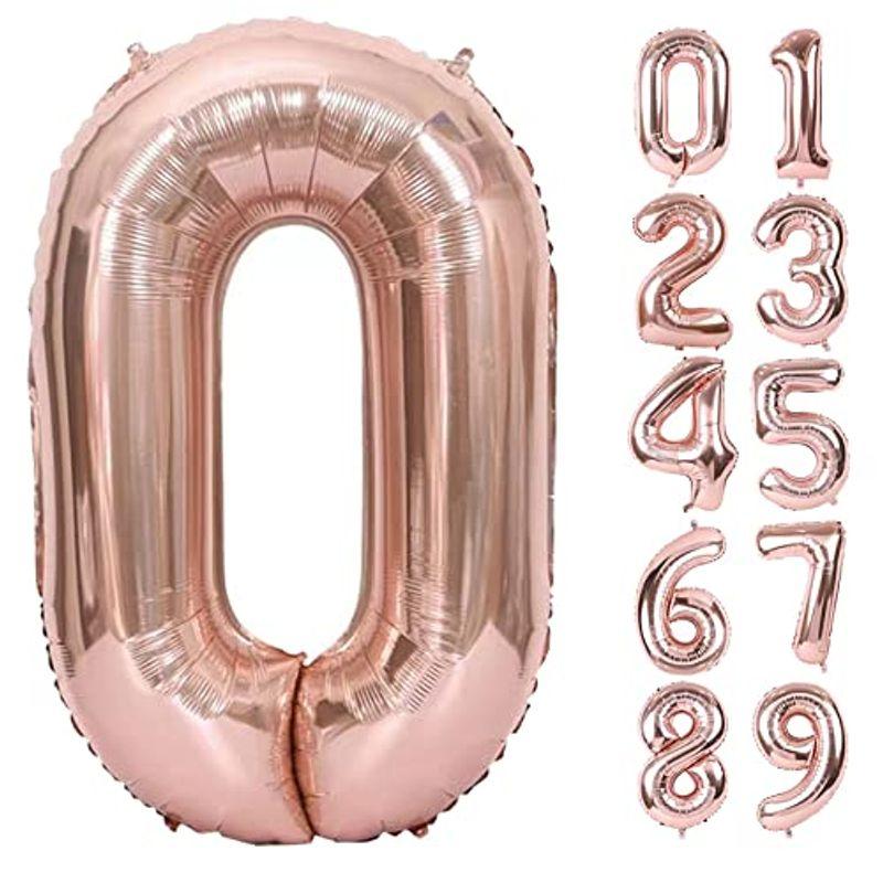 数字 バルーン 40インチ 大きい 誕生日 飾り約90cm ローズゴールド