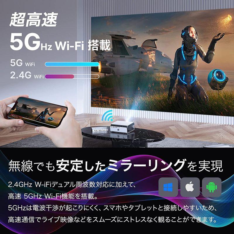 WiFi　プロジェクター　小型　10,000lm　4K　5.0G　2.4GWi-Fi　フルHD1080P　ドルビーサウンド　Bluetoot