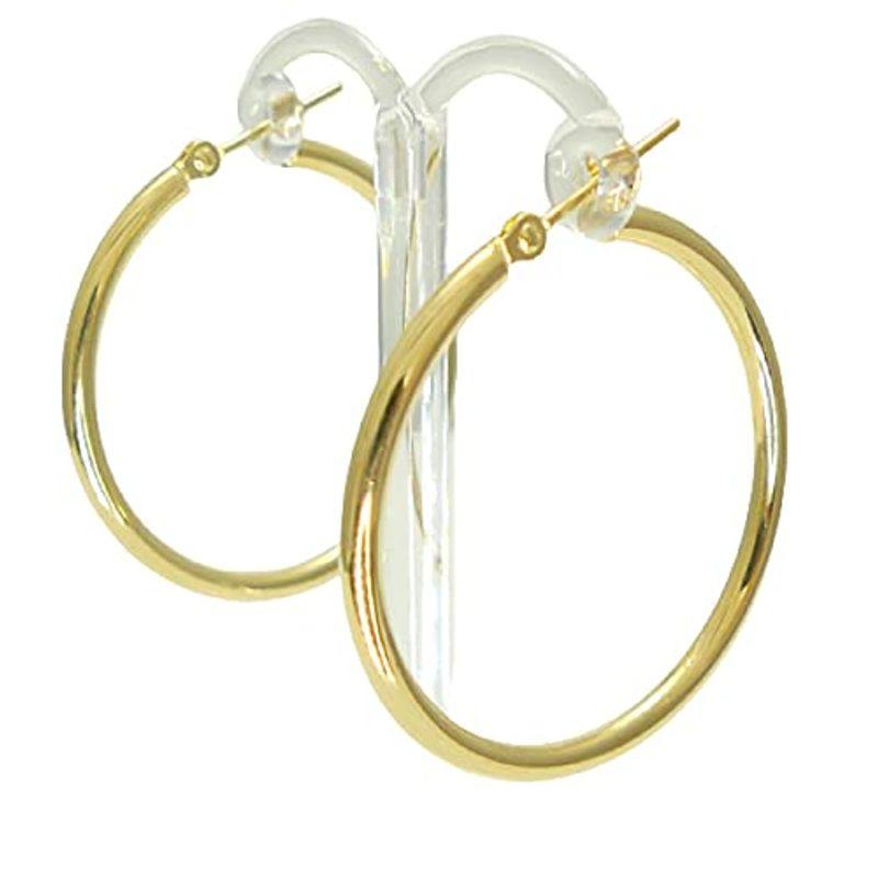 18金 フープ ピアス 幅2mm 外径30mm イエローゴールド 両耳 ペア 2個 レディース メンズ シンプル フープ ピアス 幅2mm 外径30mm イエローゴールド 両耳 ペア 2個 レディース メンズ シンプル