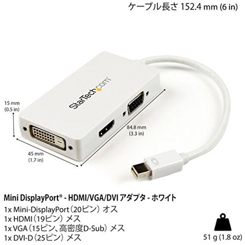 Mini DisplayPort接続トラベルA Vアダプタ 3イン1 ミニディスプレイ