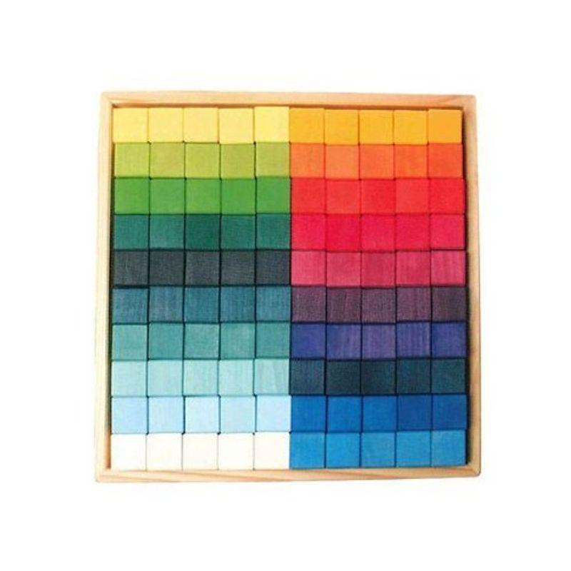 グリムス/GRIMMS/木の積木/にじのキューブ・大・100pcs/GM42260 100pcs/GM42260
