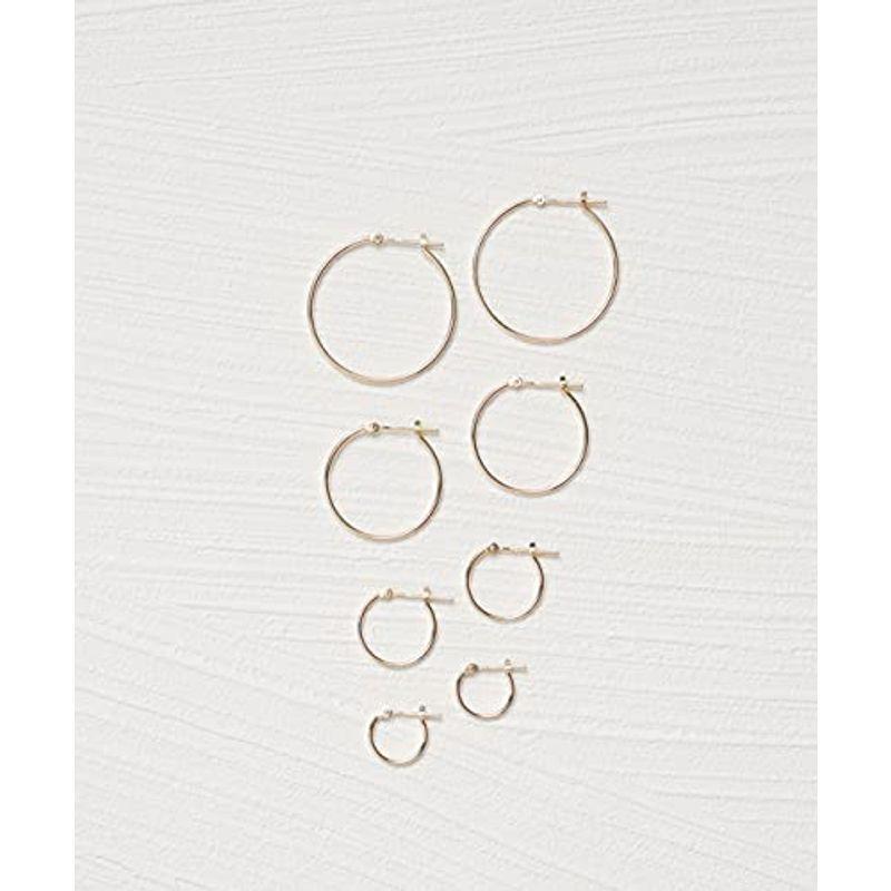 L&Co (エルアンドコー) ペーパーボックス付ユニセックス K18 イエローゴールド 18金 地金 フープ ピアス 1mm幅 1mm×直径 エルアンドコー ペーパーボックス付ユニセックス K18 イエローゴールド 18金 地金 フープ ピアス 1mm幅 1mm×直径