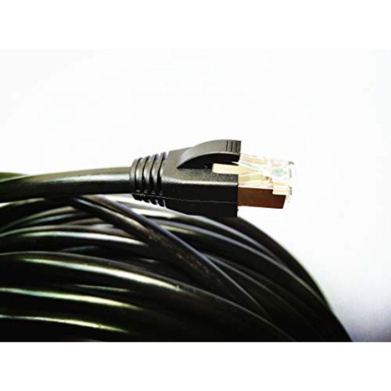 NIMARUNI LANケーブル 屋外仕様 2重被覆 CAT6A 屋外用 コネクタ付 インターネットケーブル 難燃性 耐候性 高耐久 ブラッ LANケーブル 屋外仕様 2重被覆 CAT6A 屋外用 コネクタ付 インターネットケーブル 難燃性 耐候性 高耐久 ブラッ