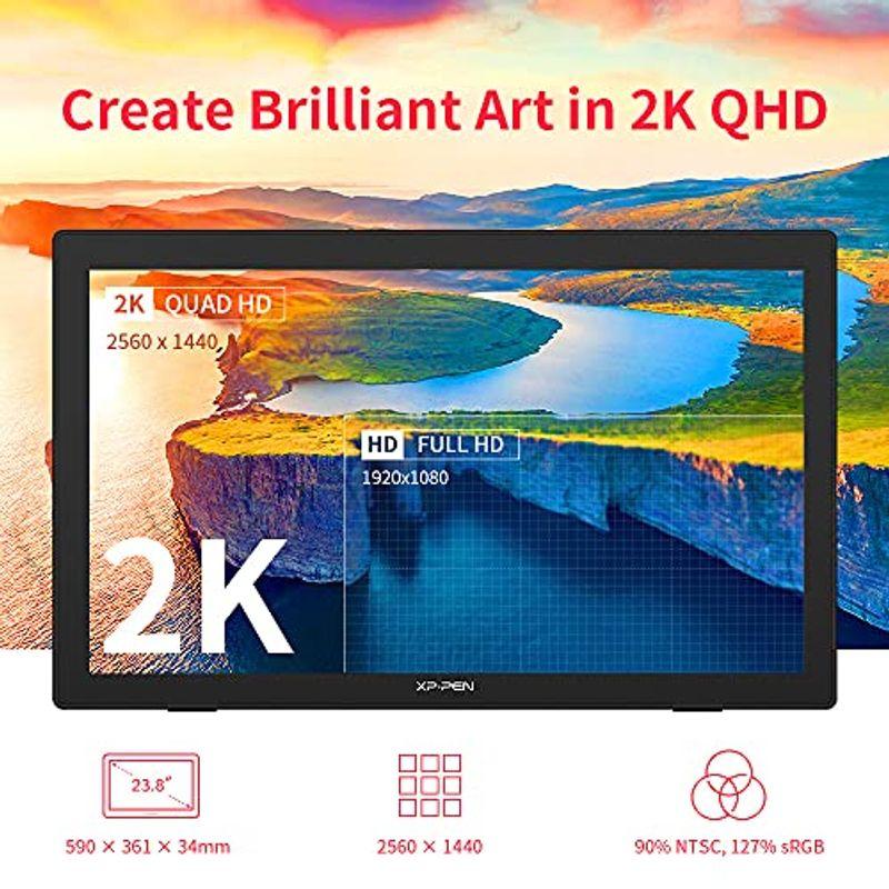 XPPen Artist 24 QHD 液タブ 23.8インチ 2K 広色域IPSディスプレイ