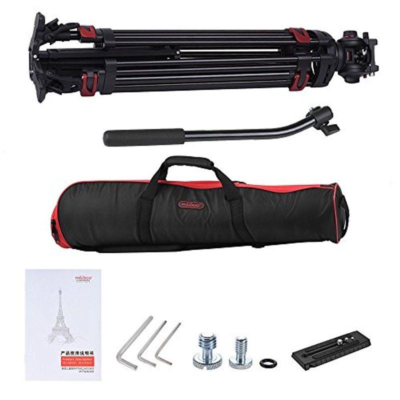 miliboo プロ三脚 レバー式 3段階伸縮可能 角度調節 耐荷重10Kg アルミ製 油圧ダンピング MTT609A プロ三脚 レバー式 3段階伸縮可能 角度調節 耐荷重10Kg アルミ製 油圧ダンピング MTT609A