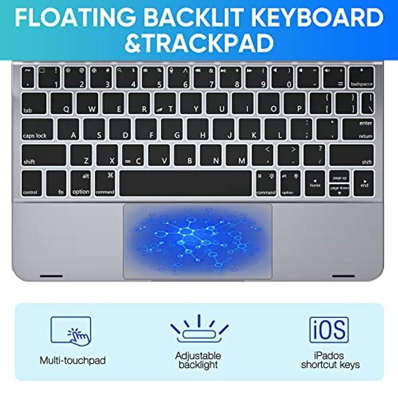 doqo Touch 2022 iPad Air 5th Gen ケース キーボード付き iPad Air 第4世代 11インチ 2020、 iPad Air Touch 5th Gen ケース キーボード付き 第4世代 11インチ