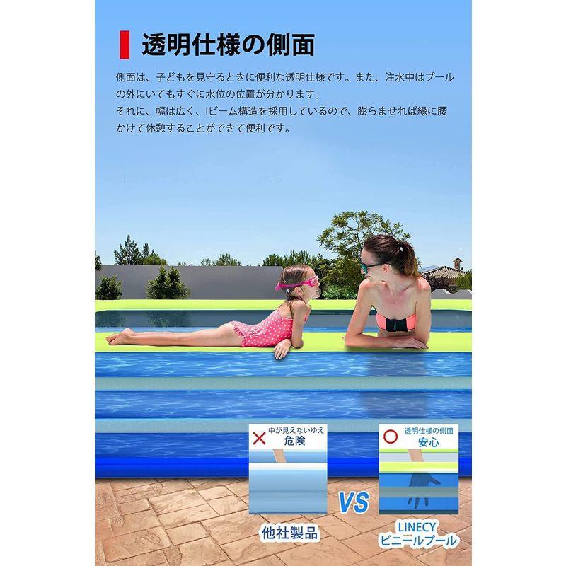 LINECY ビニールプール 大型 特大 3m 電動空気入れ付き 家庭用 ファミリー 6歳以上 子供用 水遊び キッズ 自宅 お家 庭 四角 水遊び F1171859613(11055円)