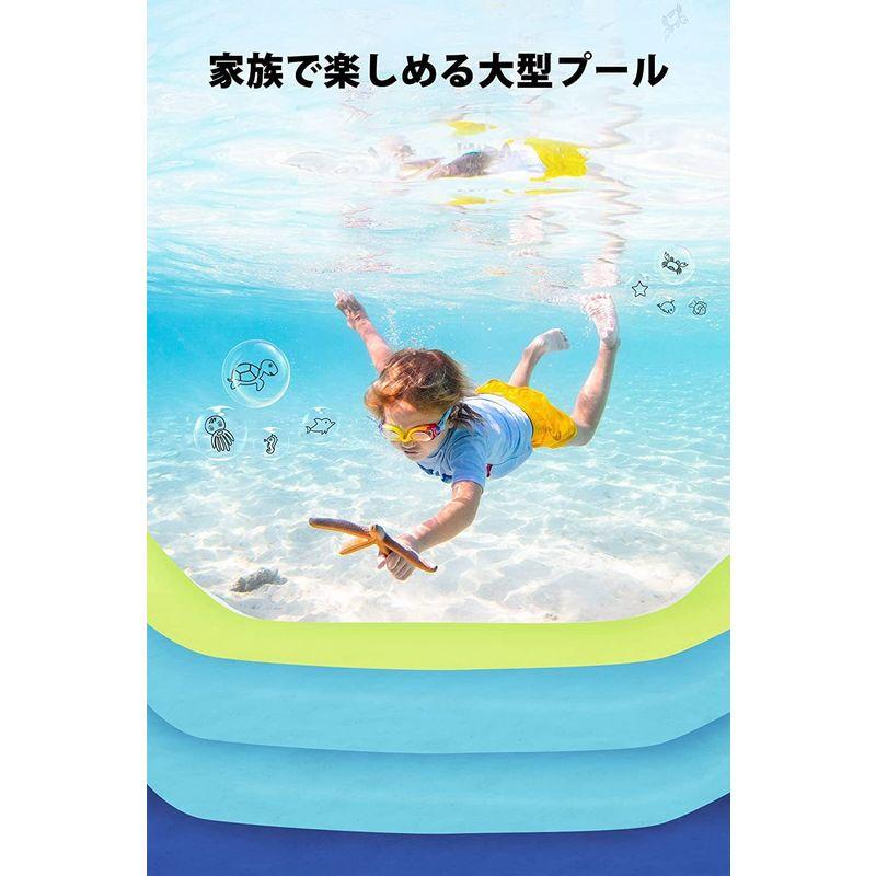 LINECY ビニールプール 大型 特大 3m 電動空気入れ付き 家庭用 ファミリー 6歳以上 子供用 水遊び キッズ 自宅 お家 庭 四角 水遊び F1171859613(11055円)
