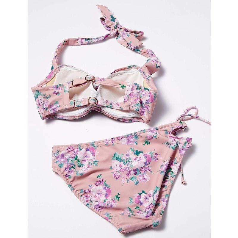 三愛水着楽園 水着 ワコール共同開発 (C~Iカップ対応) ワイヤー入り Floralグラマラスフィット ビキニ レディース PI‐ピンク 水着 ワコール共同開発 Iカップ対応 ワイヤー入り Floralグラマラスフィット ビキニ レディース PI‐ピンク