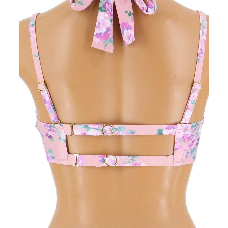 三愛水着楽園 水着 ワコール共同開発 (C~Iカップ対応) ワイヤー入り Floralグラマラスフィット ビキニ レディース PI‐ピンク 水着 ワコール共同開発 Iカップ対応 ワイヤー入り Floralグラマラスフィット ビキニ レディース PI‐ピンク