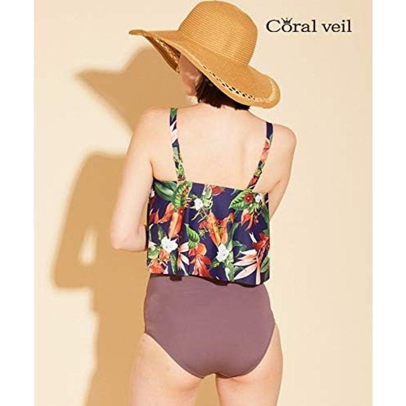 三愛水着楽園 水着 ノンワイヤー Lily Garden ワンピ見え ハイウエスト ビキニ レディース KO‐ネイビー 11 水着 ノンワイヤー Lily Garden ワンピ見え ハイウエスト ビキニ レディース KO‐ネイビー