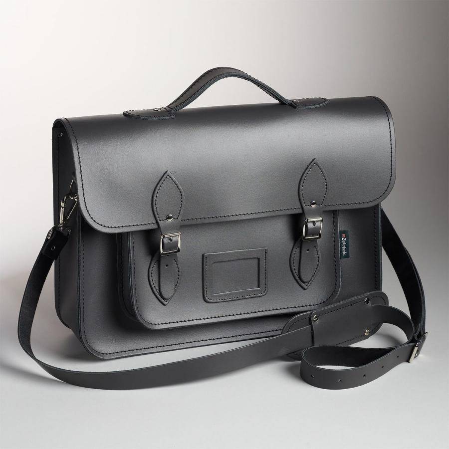 Zatchels ザッチェルズ 3way サッチェルバッグ 英国製 (17.5インチ/バックストラップ/ショルダー/ハンドル/スライダー/マグネットベルト付)カラー：グレー | 